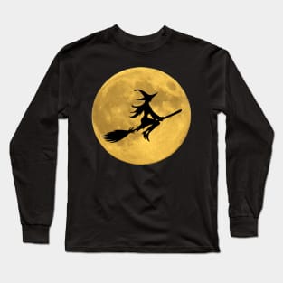 Halloween Witch & Moon Long Sleeve T-Shirt